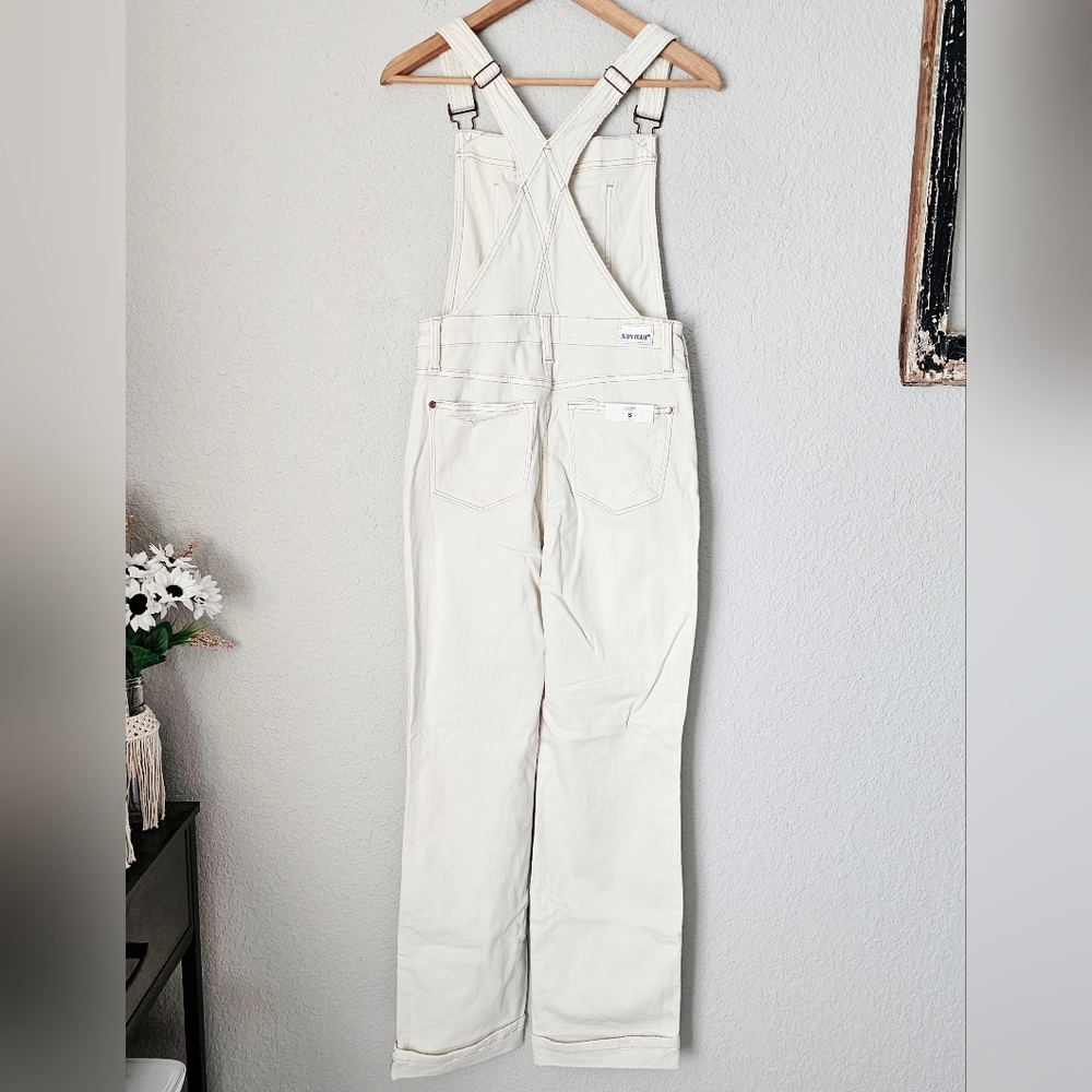Judy Blue Garment Dyed Straight Leg Cuffed Hem Overalls Jumper Size Small New - Picture 8 of 14